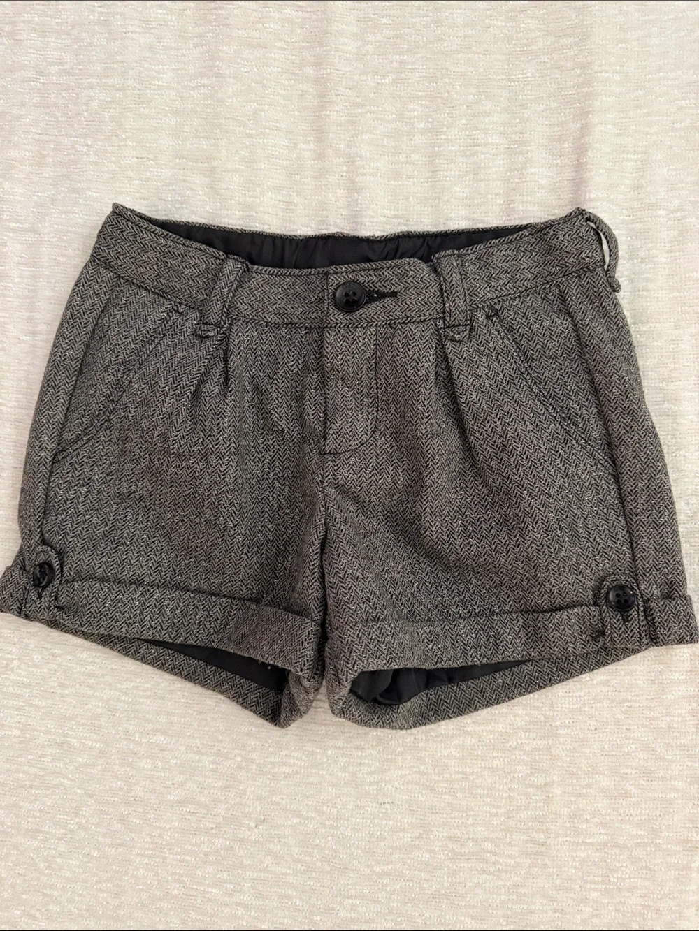 GAP Herringbone Tailored Vintage Kids Shorts - Gray